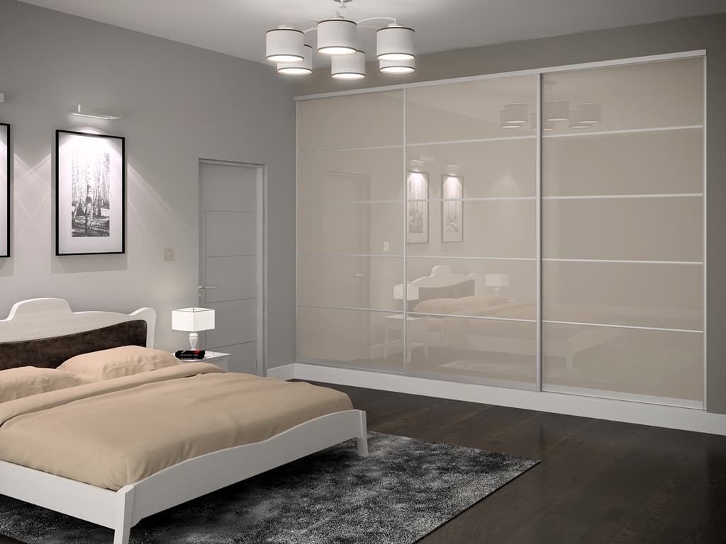 Ivory glass aluminum-frame doors