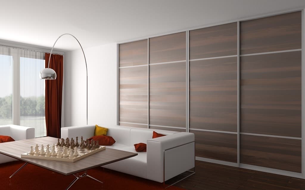 Wood panel sliding doors